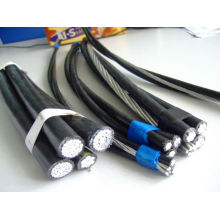 Cable ABC Cable de aluminio revestido de pvc / pe / xlpe estándar ASTM 2 núcleos 3 núcleos Cable abc de 4 núcleos con conductor AAC AAAC ACSR desnudo